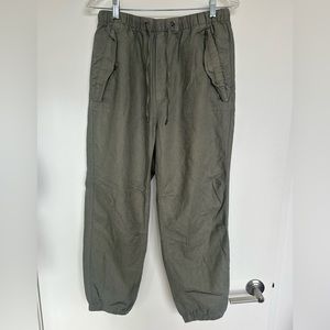 Gap army green linen blend joggers
